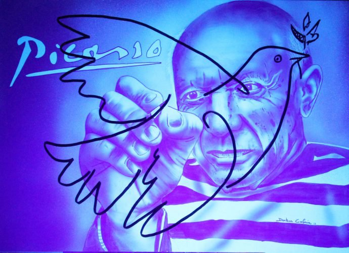 Picasso - Toile 92x73cm - Peinture invisible offrant une vue de jour et une de nuit