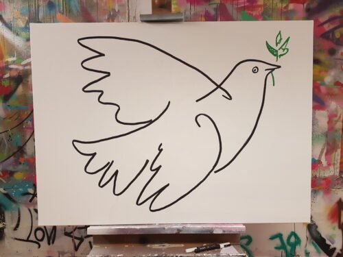 Picasso - Toile 92x73cm - Peinture invisible offrant une vue de jour et une de nuit