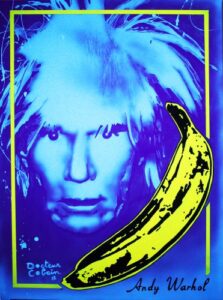 ANDY WARHOL - Toile 92x73cm - Peinture invisible offrant une vue de jour et une de nuit.