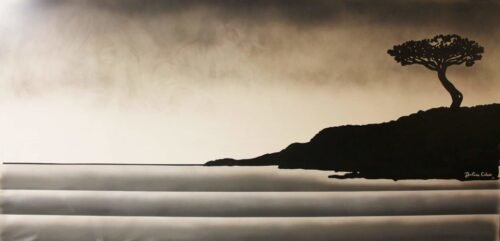 LE BARDO - Peinture sur toile 2.50×1.30m pour un restaurant bar de Sanary sur mer. - Peinture fluo et invisible.