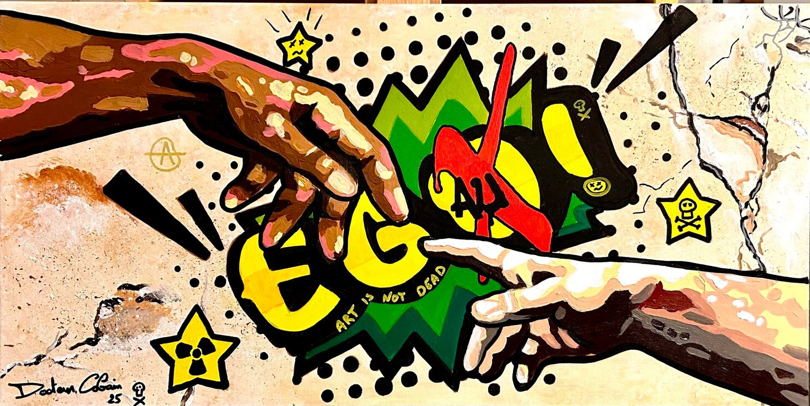 L’EGO - Petite toile 80x40cm. - “L’EGO divise, l’égalité rassemble.”