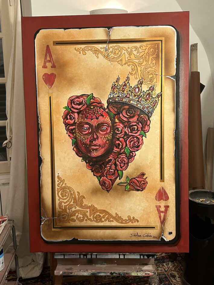 LE CŒUR ROSE, 2024 – Huile sur toile – 130 x 89 cm