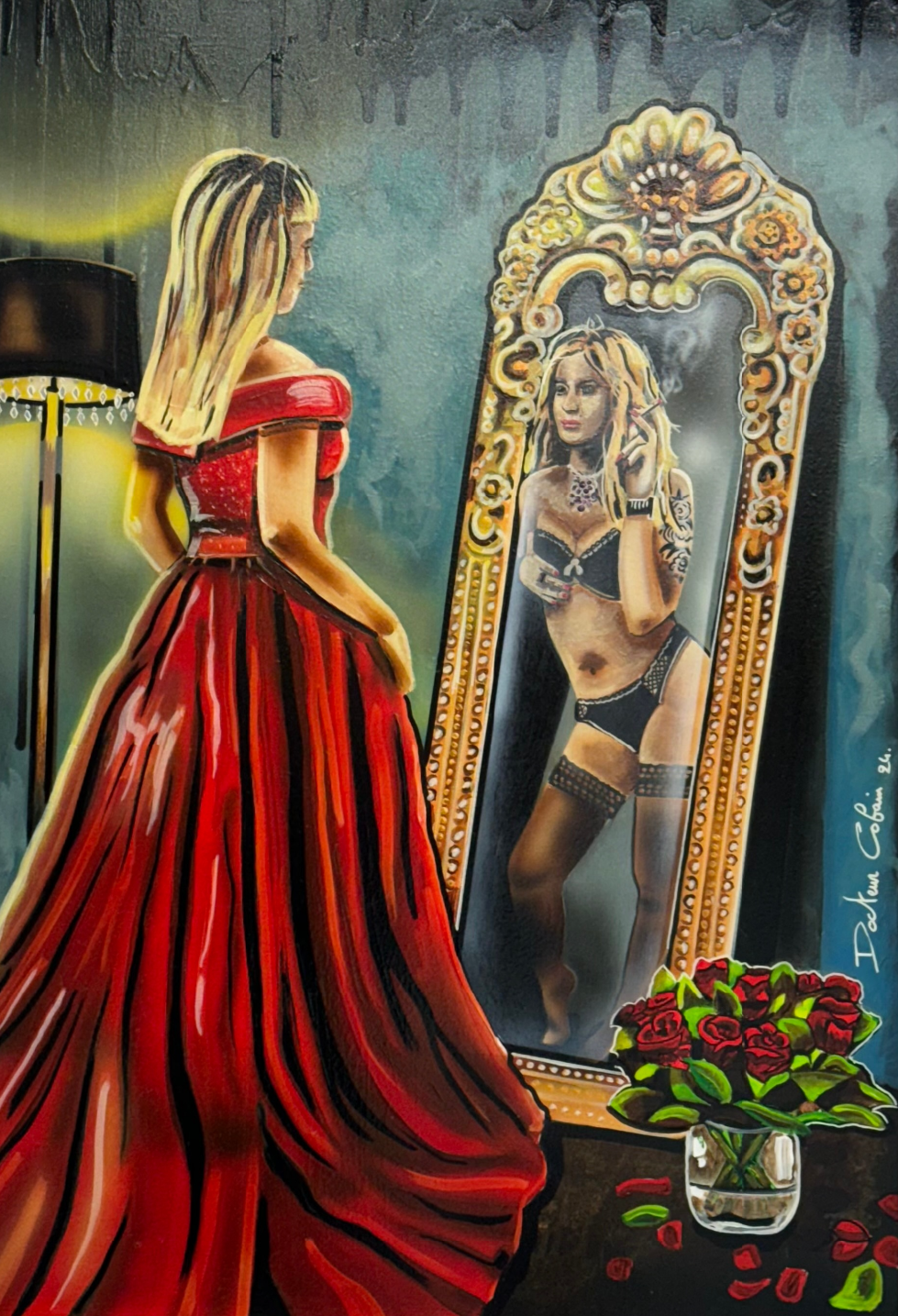 LUXURE CACHEE, 2024 – Huile sur toile – 100x73 cm