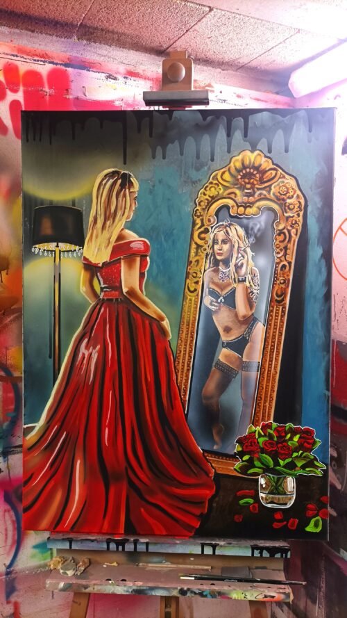 LUXURE CACHEE, 2024 – Huile sur toile – 100x73 cm