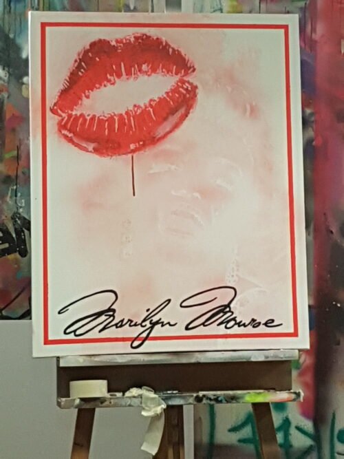 MARILYN MONROE - Toile 92x73cm - Peinture invisible offrant une vue de jour et une de nuit.