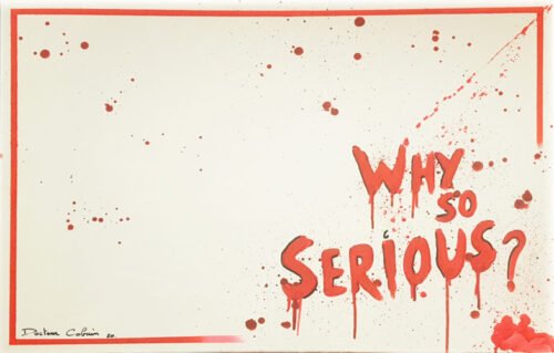 WHY SO SERIOUS - Toile 92x73cm - Peinture invisible offrant une vue de jour et une de nuit.